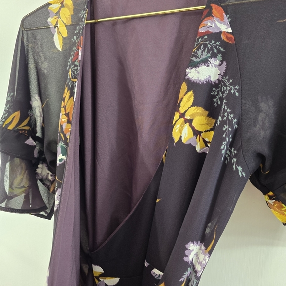 Madewell Vervain Wrap Dress Short Ruffle Sleeve Maxi Blooming Oasis Size XS HTF - Picture 4 of 12